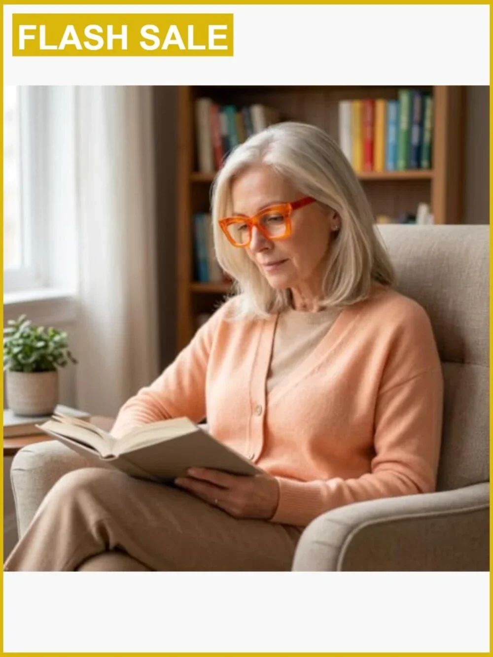 Oversized Square Blue Light Blocking Reading Glasses Women